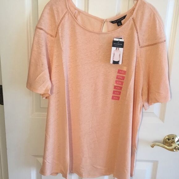 NWT Zac & Rachel Peach Knit Top SZ XXL - Picture 3 of 11